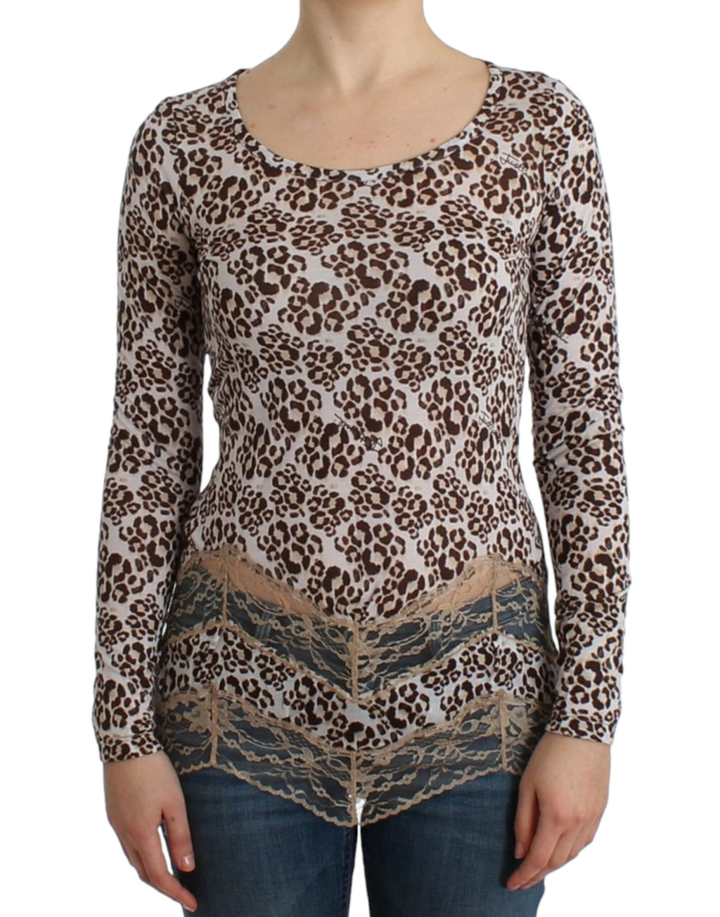 Cavalli – Elegantes Langarm-Top mit Blumenspitze