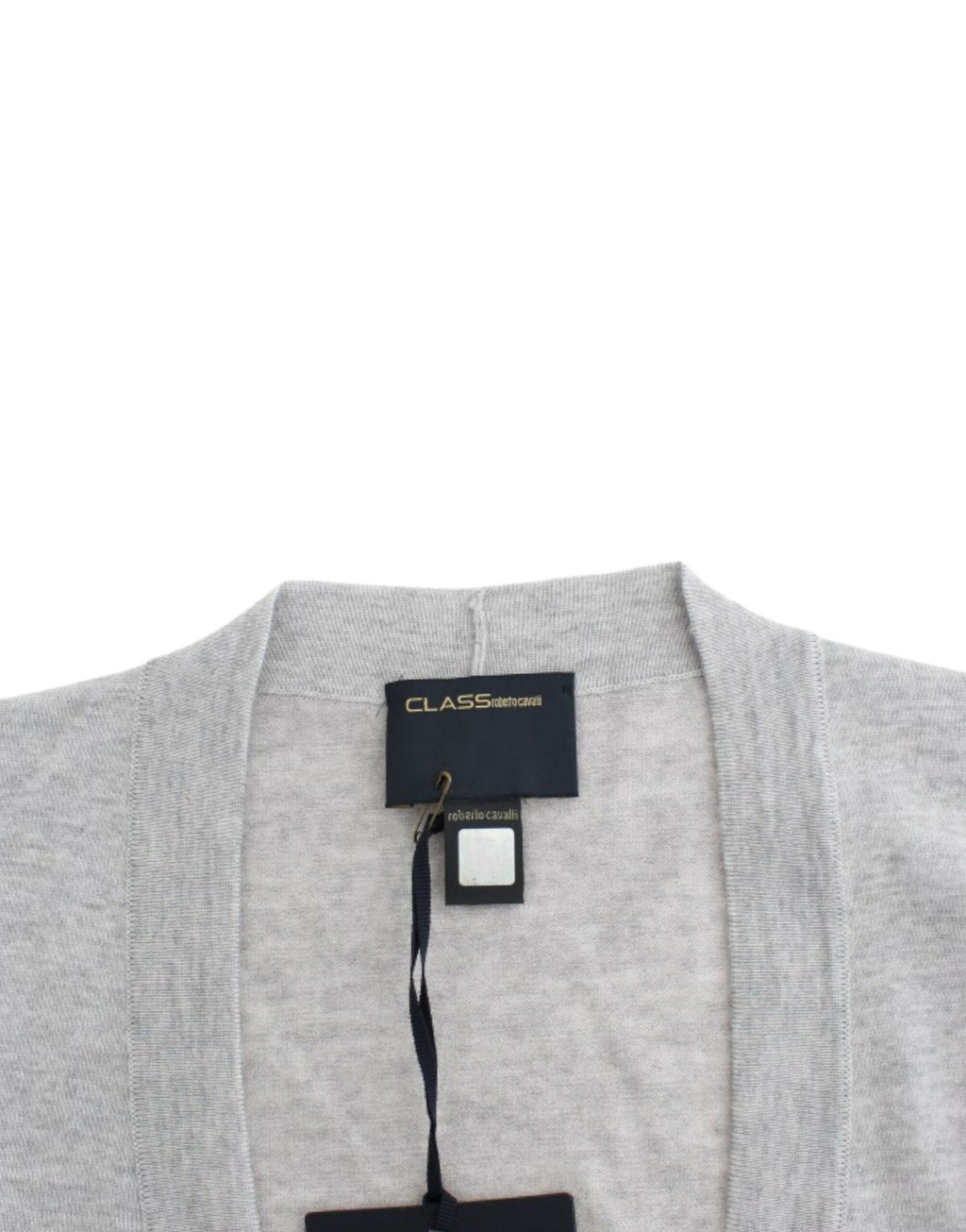 Cavalli – Kurzer Cardigan aus Schurwolle in schickem Grau