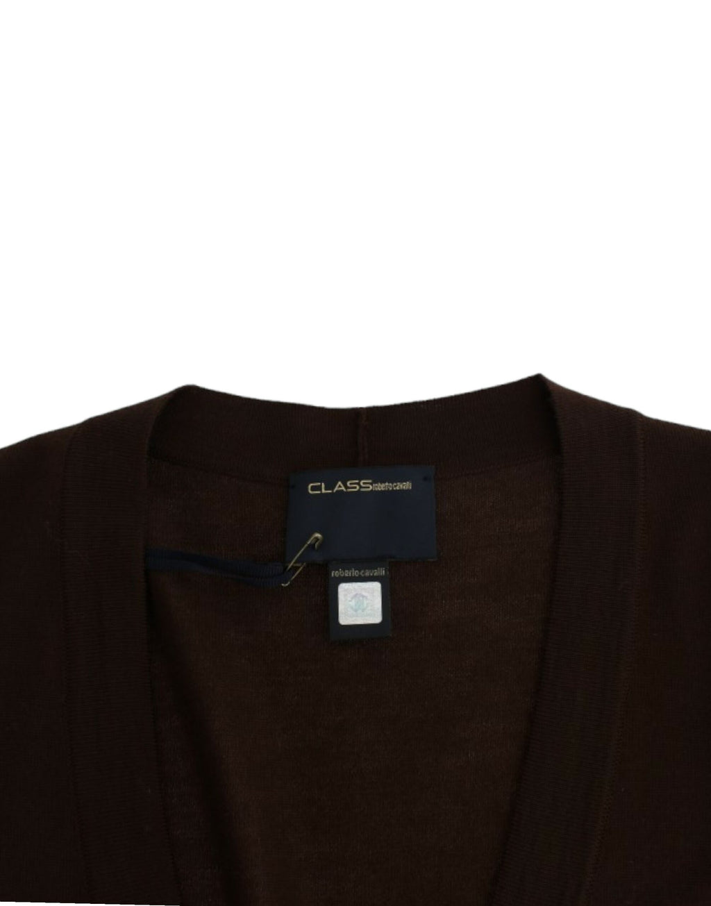 Cavalli – Eleganter, kurzer Cardigan aus Schurwolle in Braun