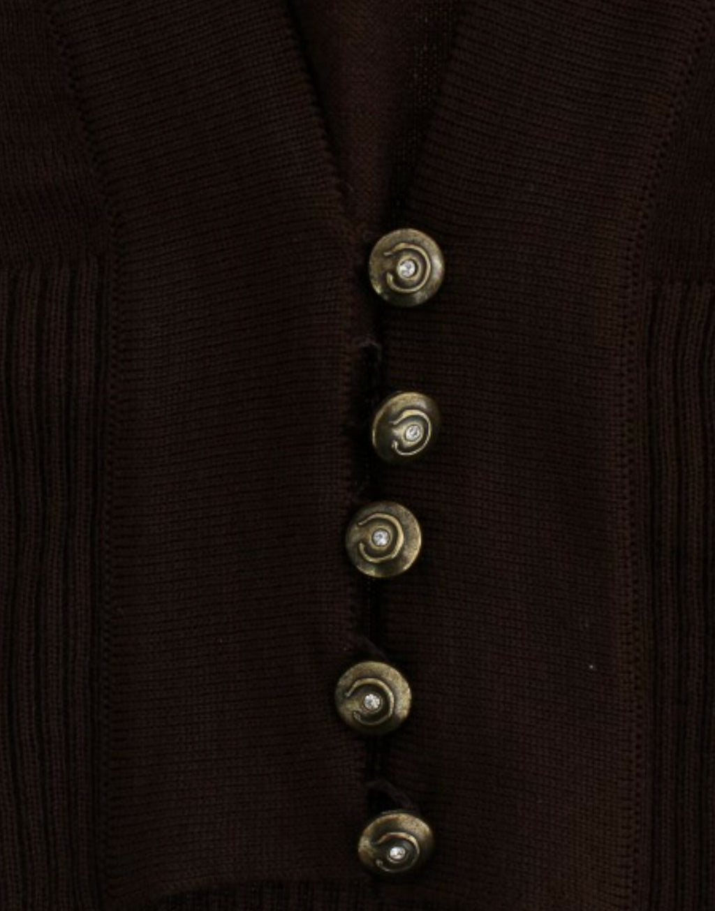 Cavalli – Eleganter, kurzer Cardigan aus Schurwolle in Braun
