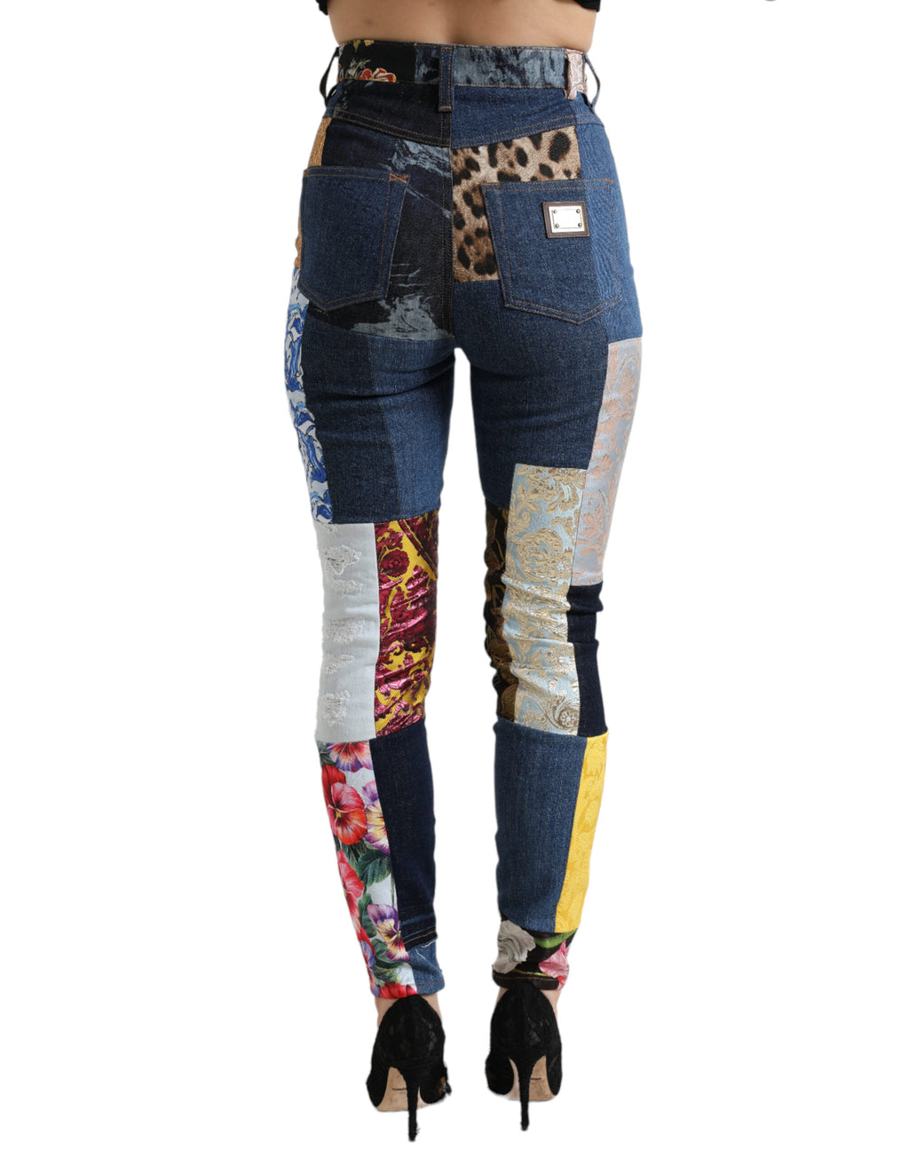 Dolce &amp; Gabbana – Enge Jeans im leuchtenden Patchwork-Look
