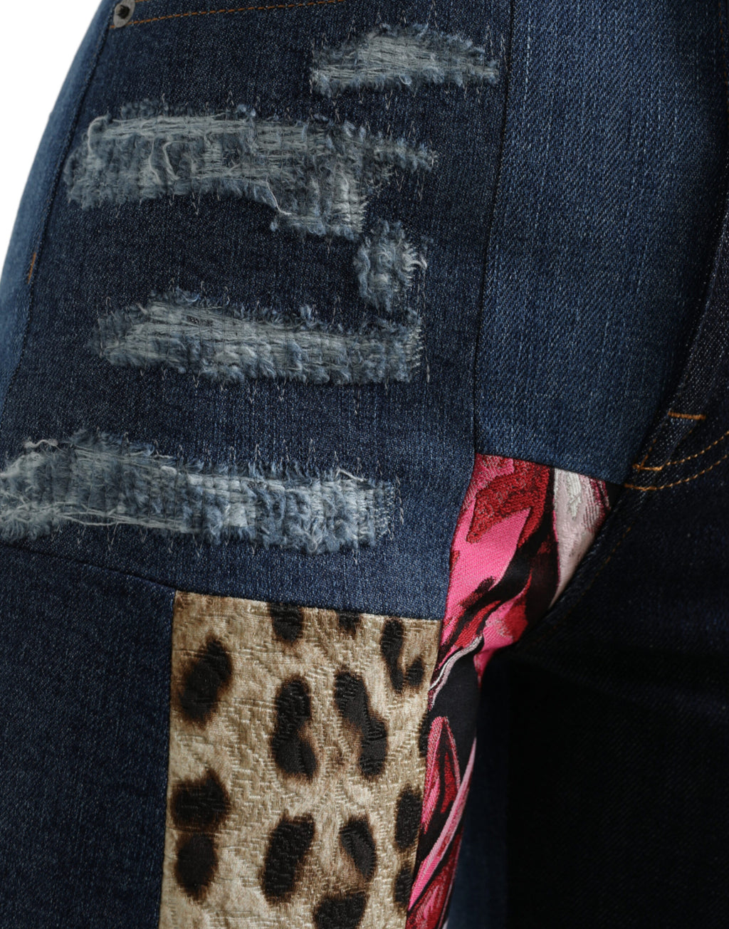 Dolce &amp; Gabbana – Enge Jeans im leuchtenden Patchwork-Look