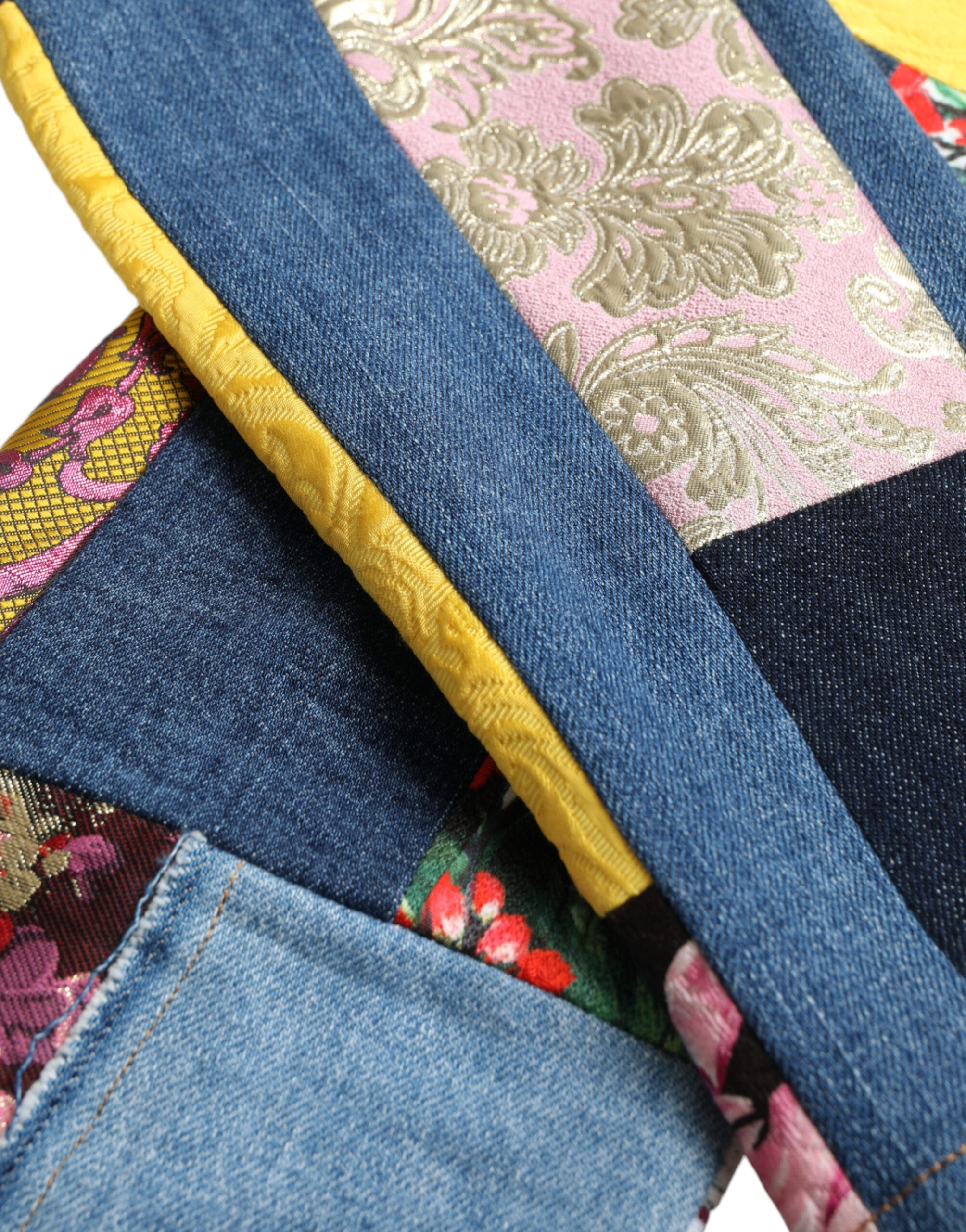 Dolce &amp; Gabbana – Enge Jeans im leuchtenden Patchwork-Look