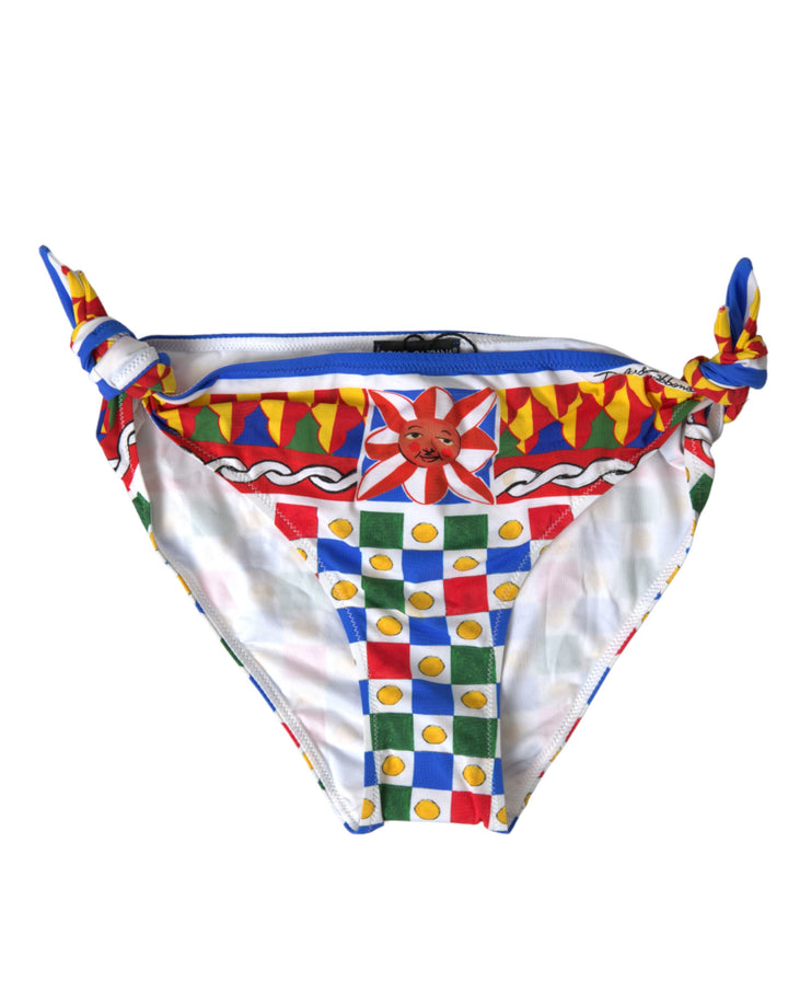 Mehrfarbige Bikinihose mit Carretto-Print von Dolce &amp; Gabbana