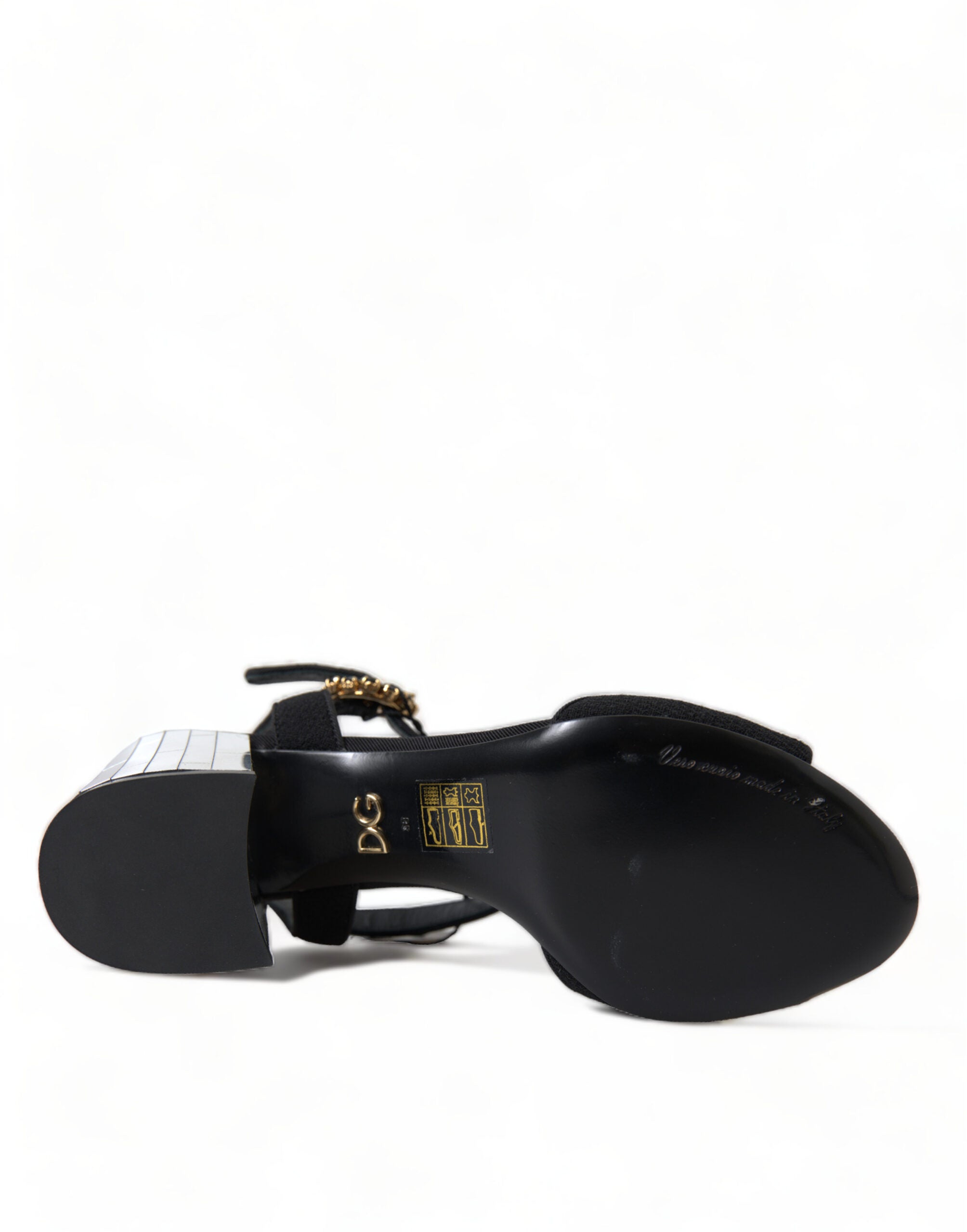 Sandales élégantes à bride cheville Dolce &amp; Gabbana avec talons miroir