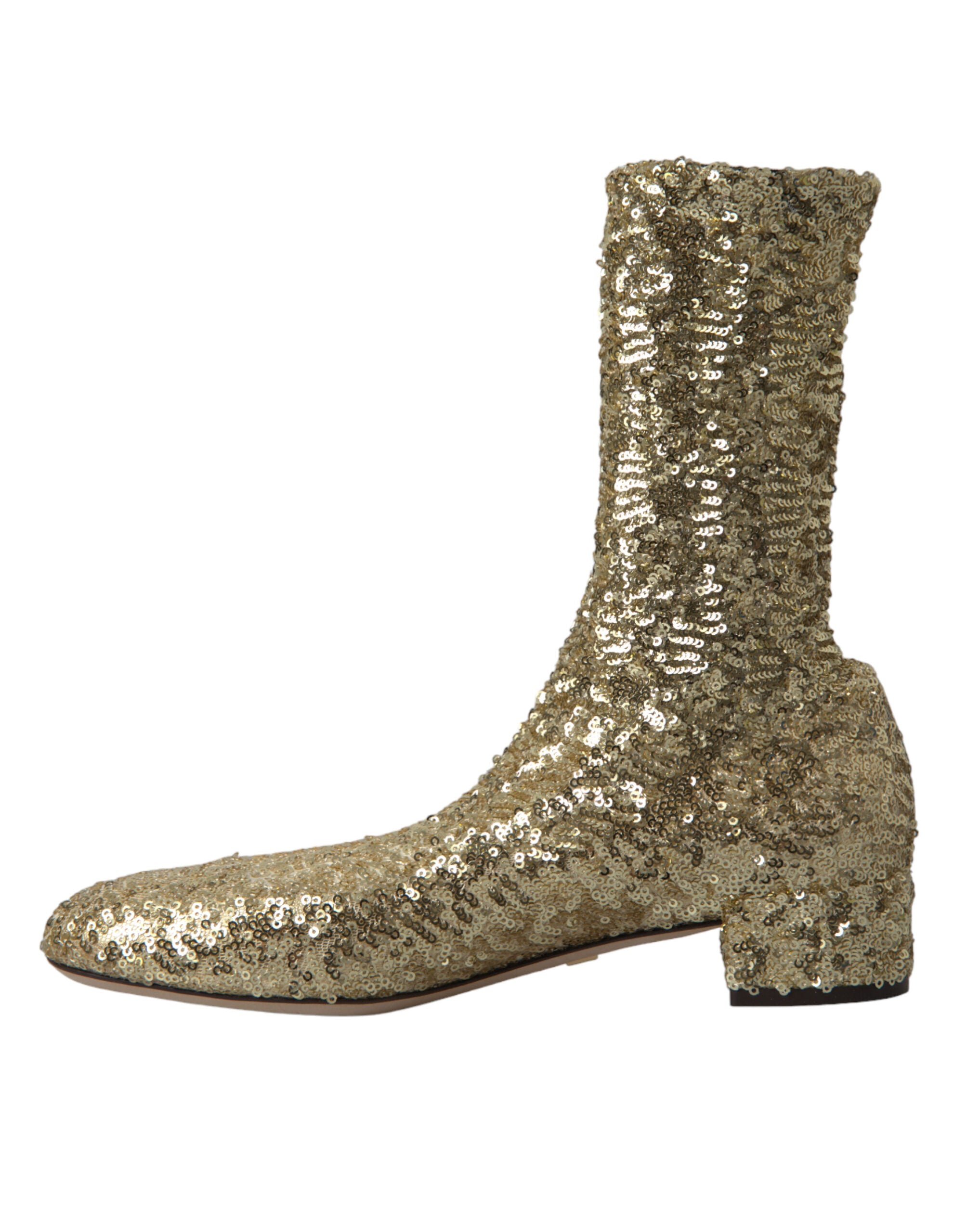 Dolce &amp; Gabbana – Elegante, wadenhohe goldene Stiefel, exklusives Design