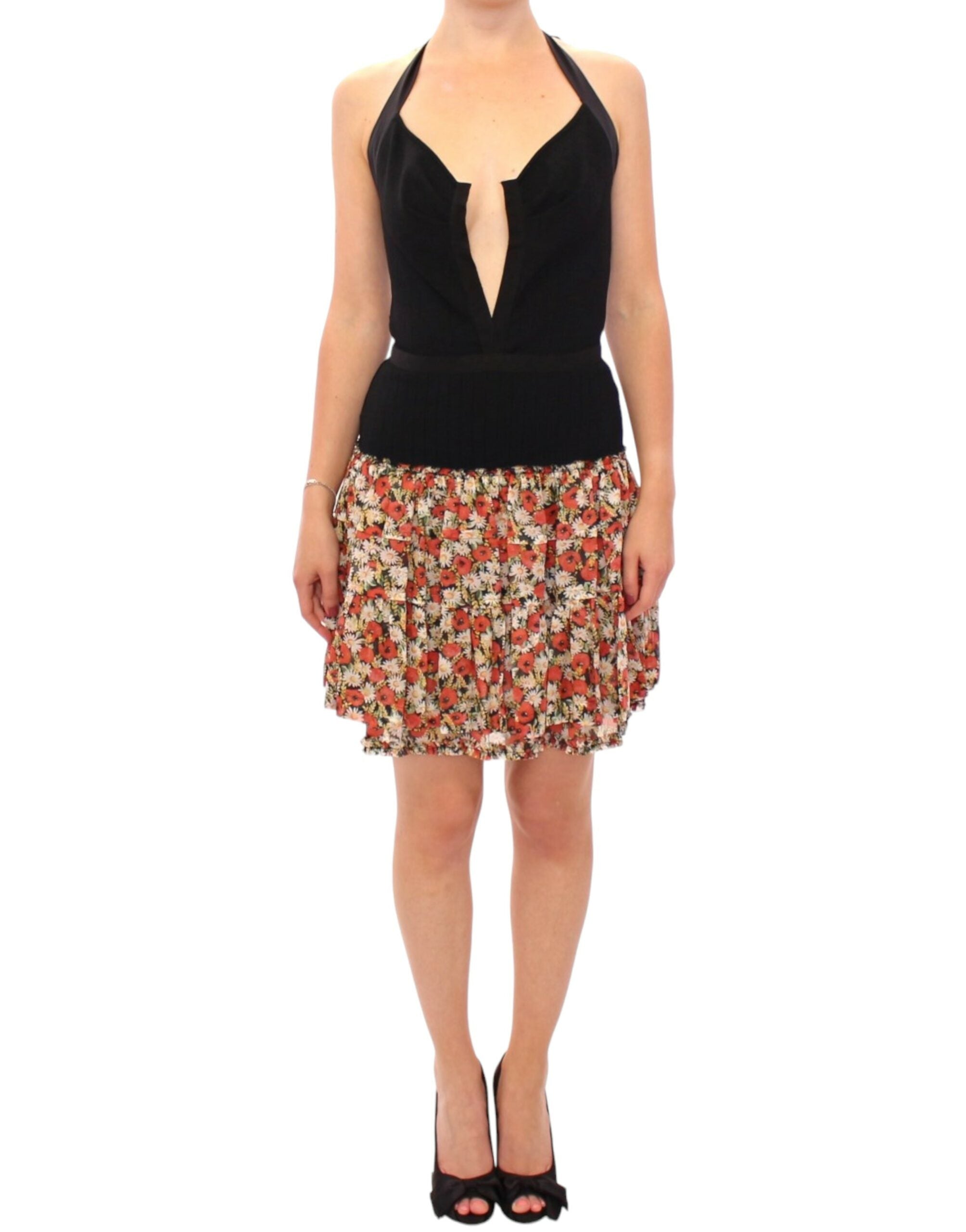 Robe boule fleurie élégante à col nu Dolce &amp; Gabbana