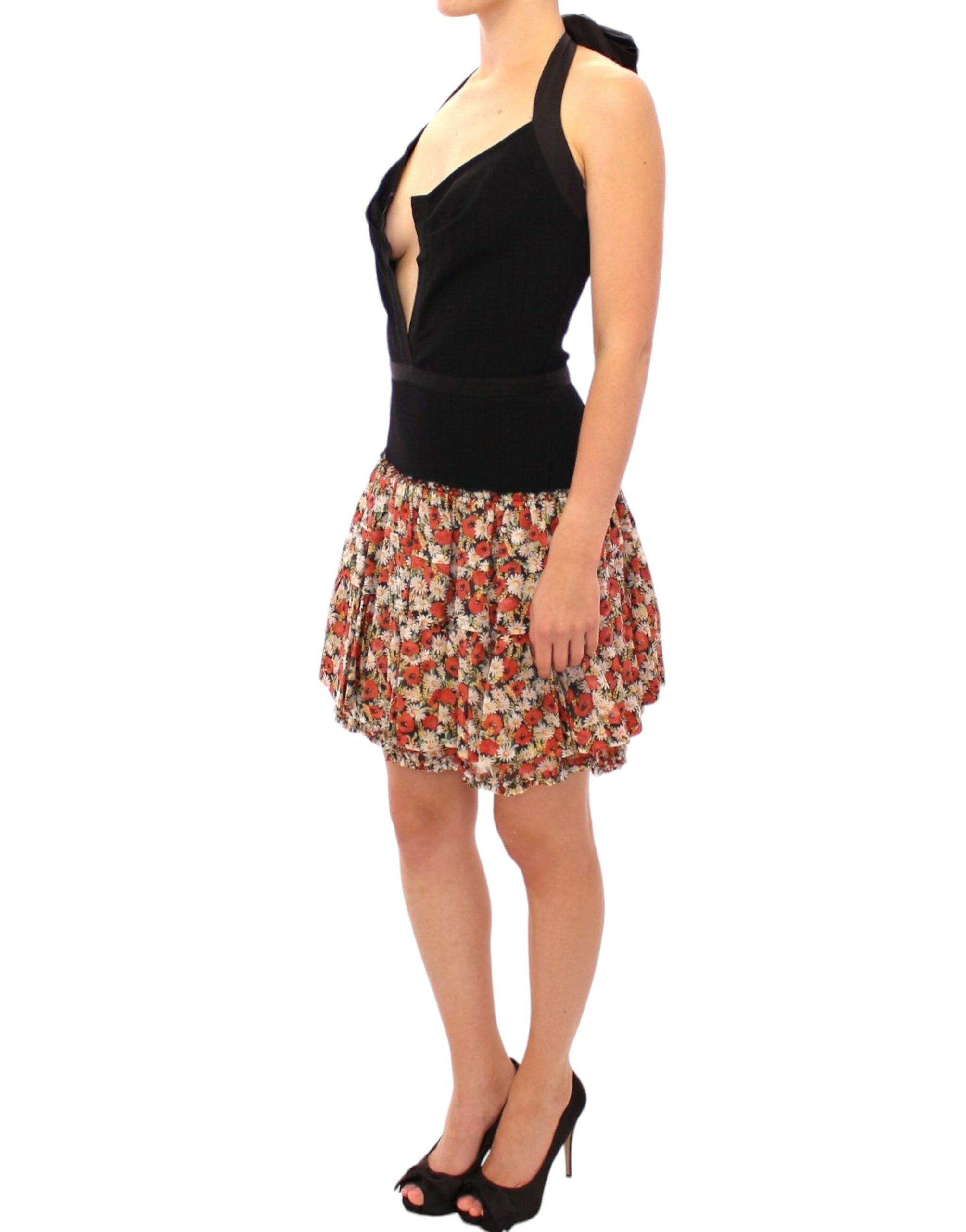 Robe boule fleurie élégante à col nu Dolce &amp; Gabbana