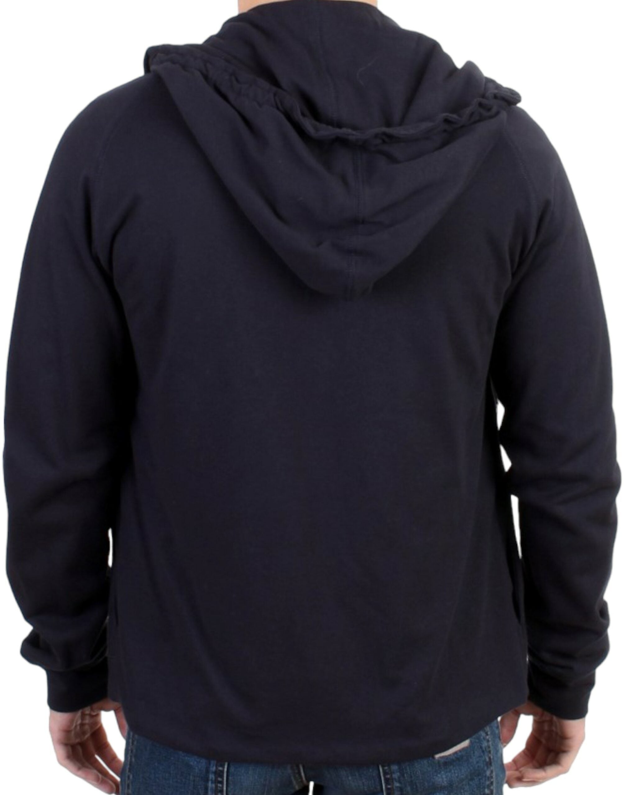 Costume National Élégant Pull à Capuche en Coton Bleu
