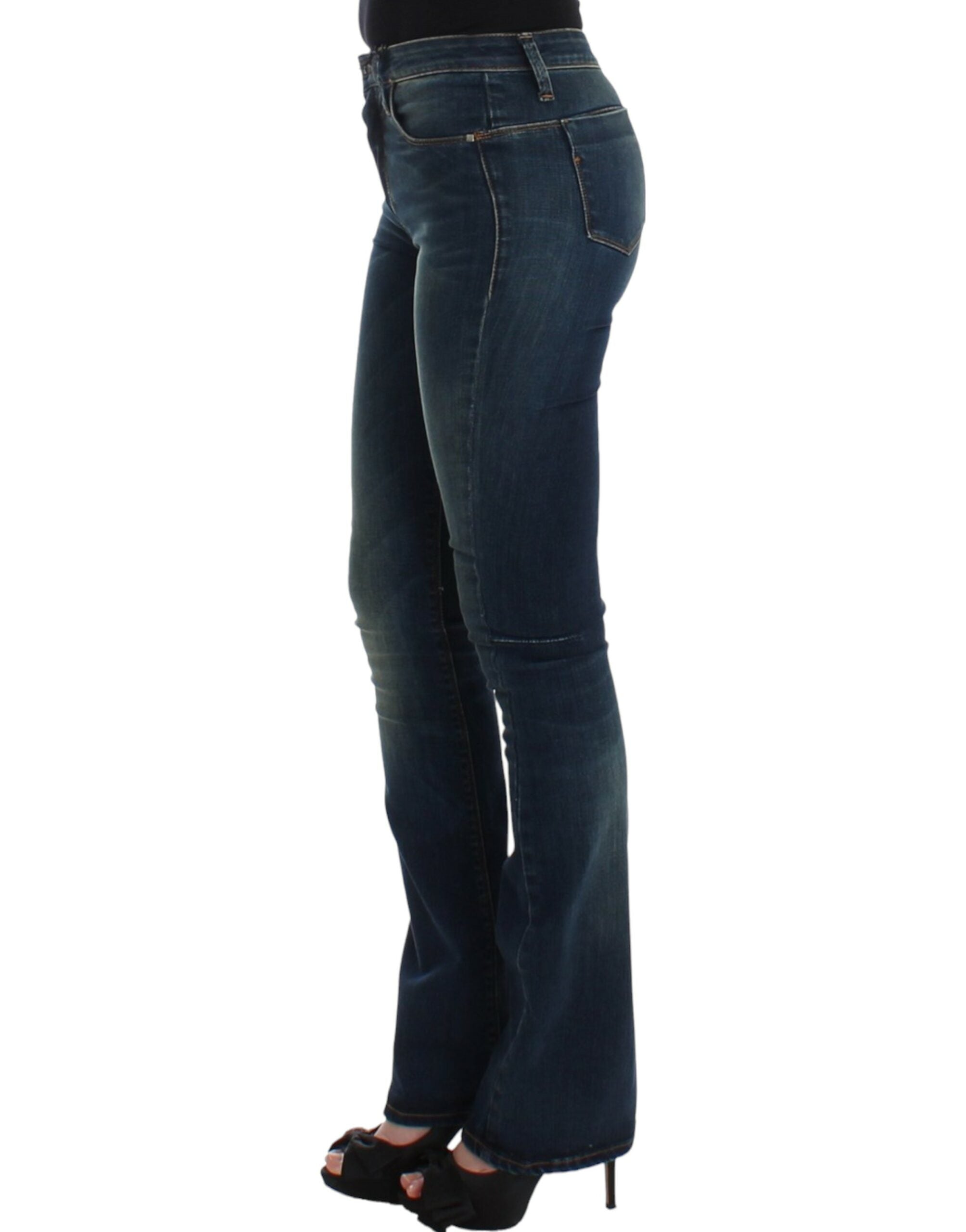 Costume National Chic Blaue Designerjeans mit geradem Bein