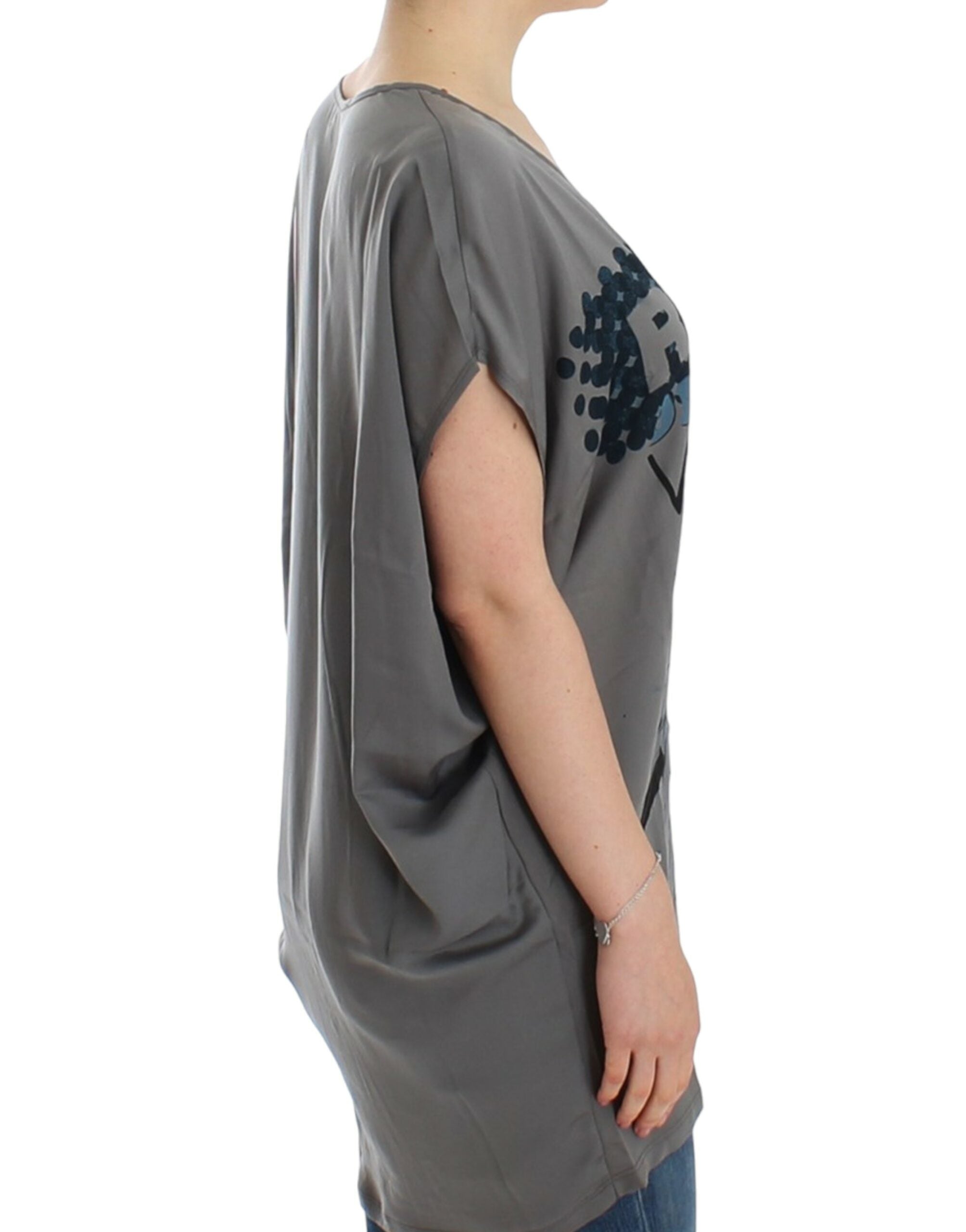 Costume National Elegante V-Ausschnitt-Tunika mit Motivdruck