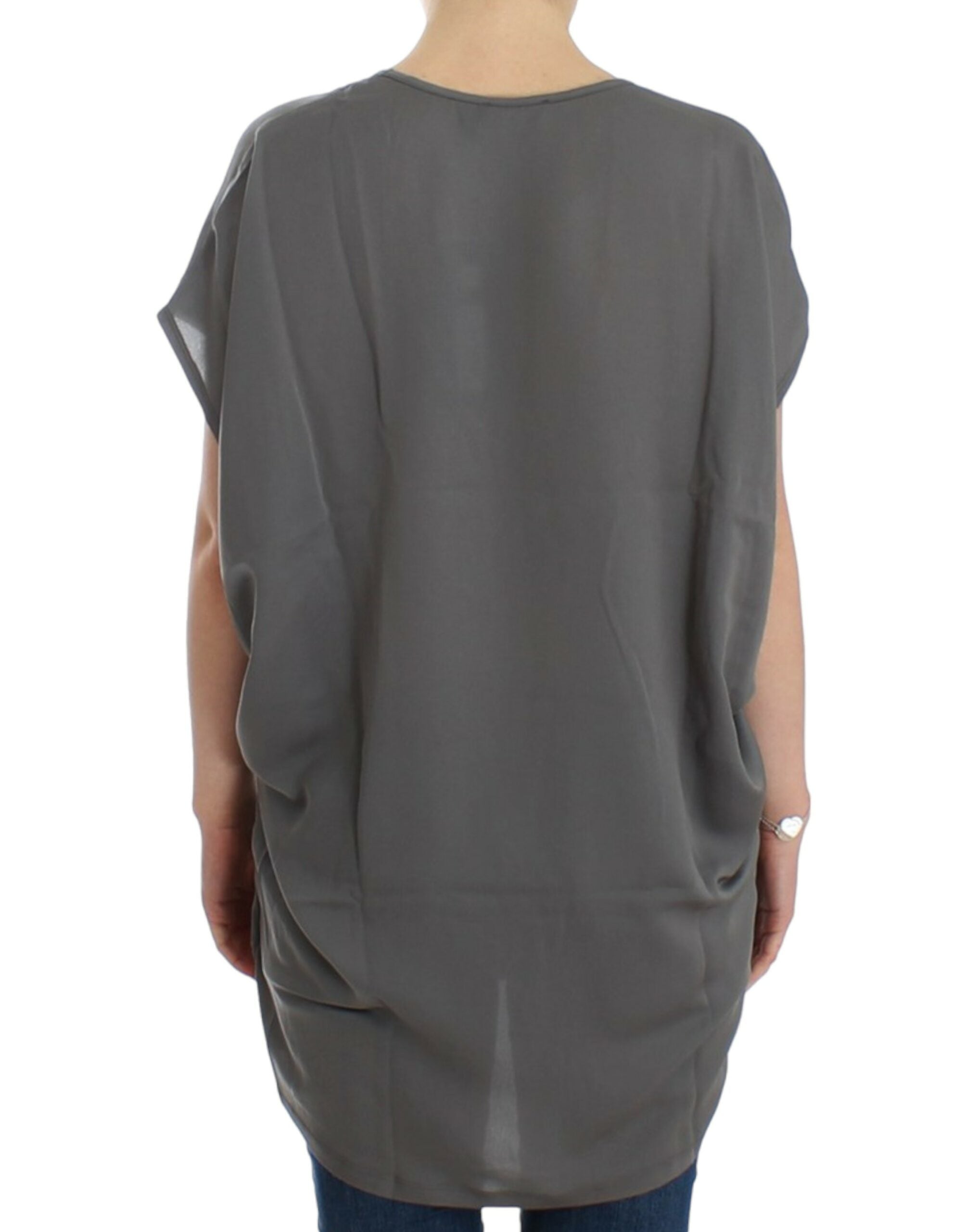 Costume National Elegante V-Ausschnitt-Tunika mit Motivdruck