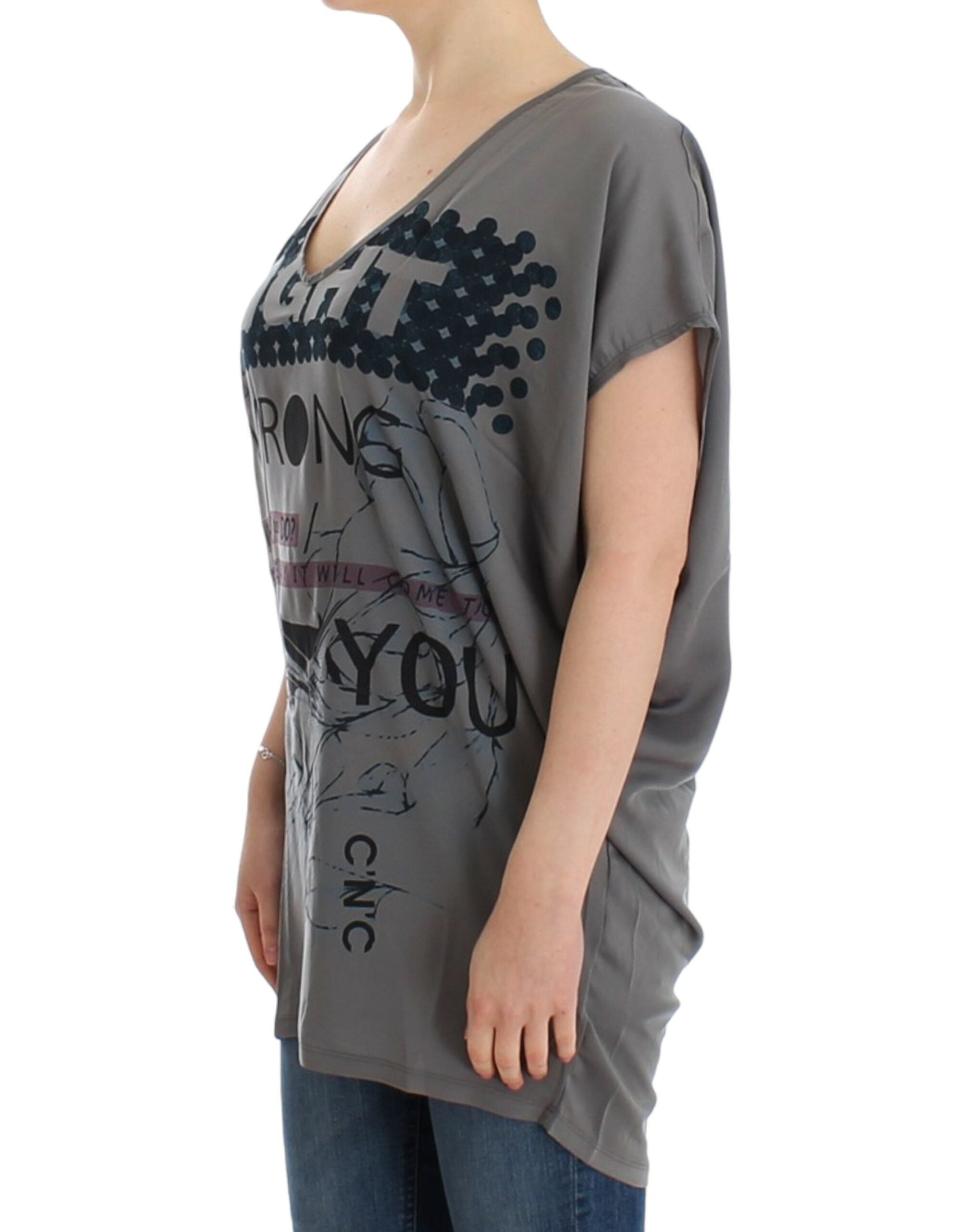 Costume National Elegante V-Ausschnitt-Tunika mit Motivdruck