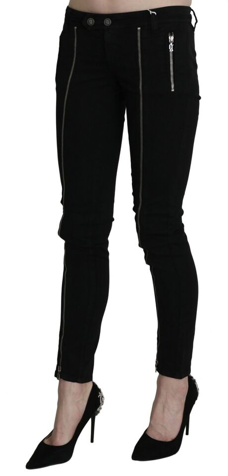 Dolce &amp; Gabbana Chic Schwarze Skinny Jeans mit niedriger Taille und schmaler Passform
