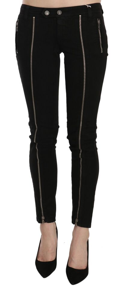 Dolce &amp; Gabbana Chic Schwarze Skinny Jeans mit niedriger Taille und schmaler Passform