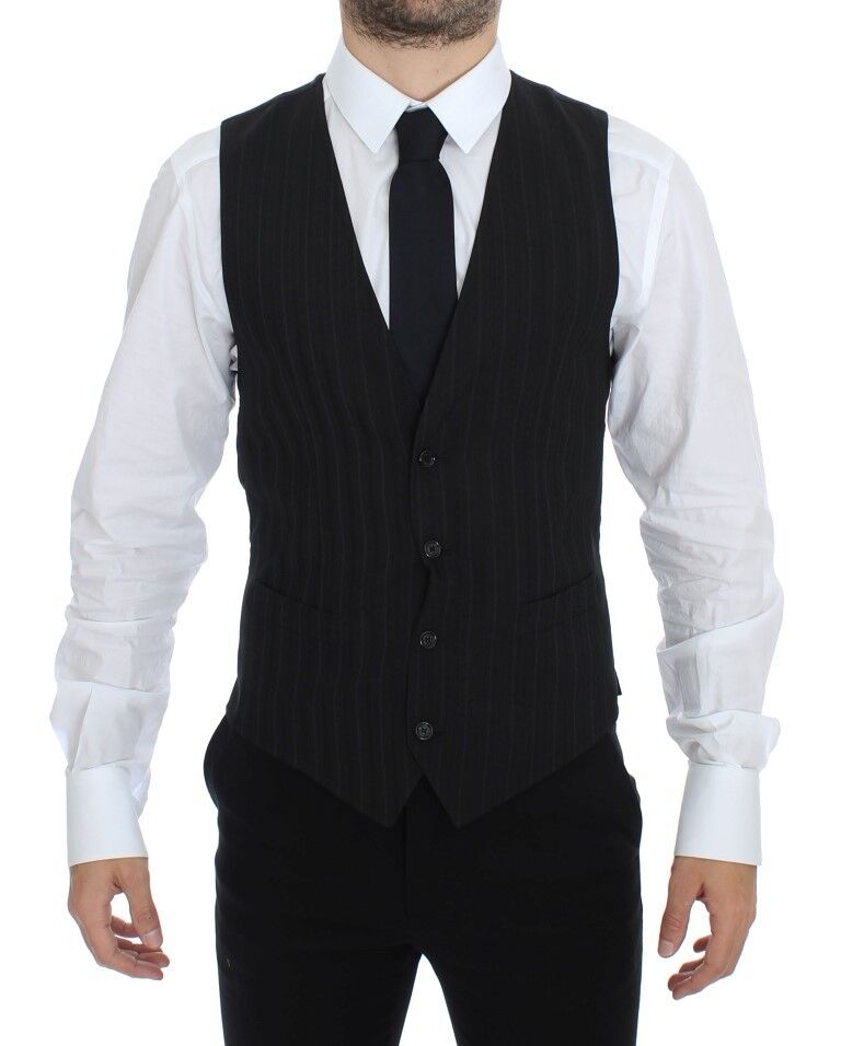 Dolce &amp; Gabbana - Robe-gilet élégante en laine à rayures