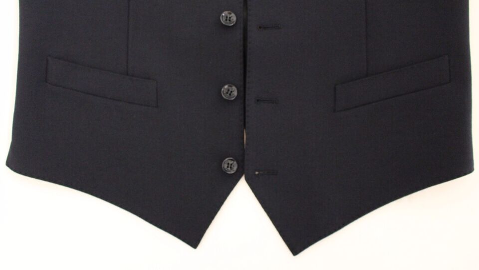 Dolce &amp; Gabbana Élégant gilet en laine bleue