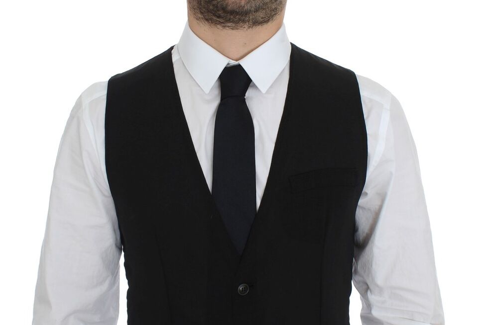 Dolce &amp; Gabbana Élégant gilet en laine noire