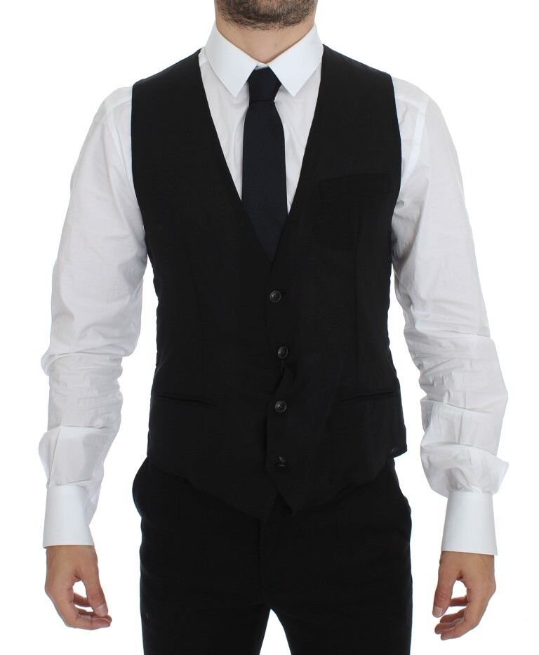 Dolce &amp; Gabbana Élégant gilet en laine noire