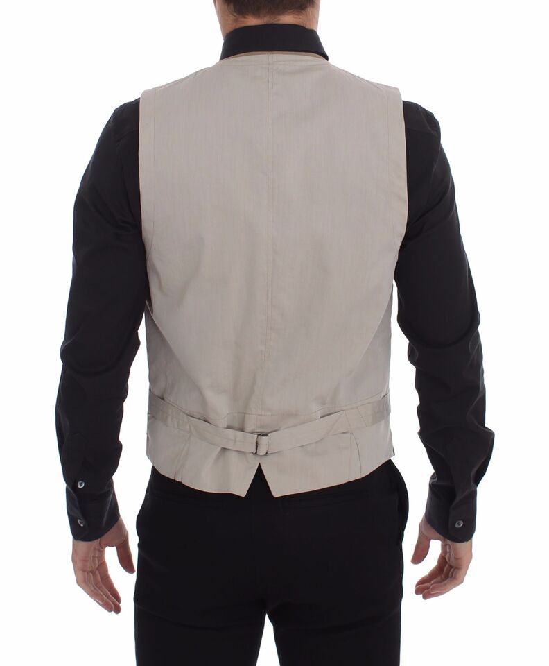 Dolce &amp; Gabbana - Élégant gilet en coton beige - Coupe slim