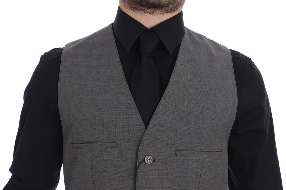 Dolce &amp; Gabbana - Gilet élégant gris coupe slim