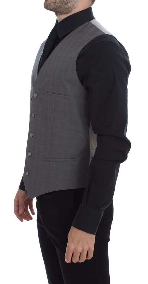 Dolce &amp; Gabbana - Gilet élégant gris coupe slim