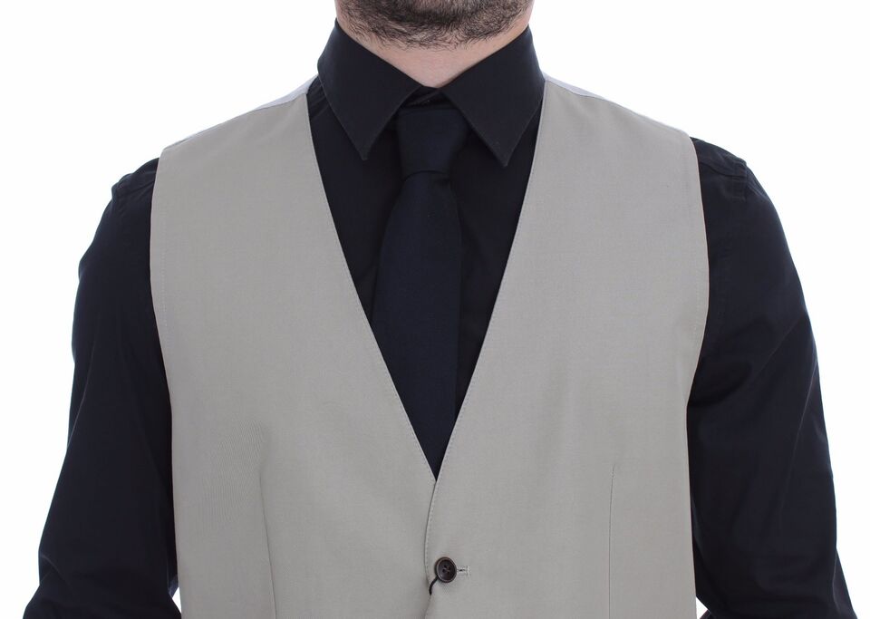 Dolce &amp; Gabbana Élégant gilet en coton et soie beige