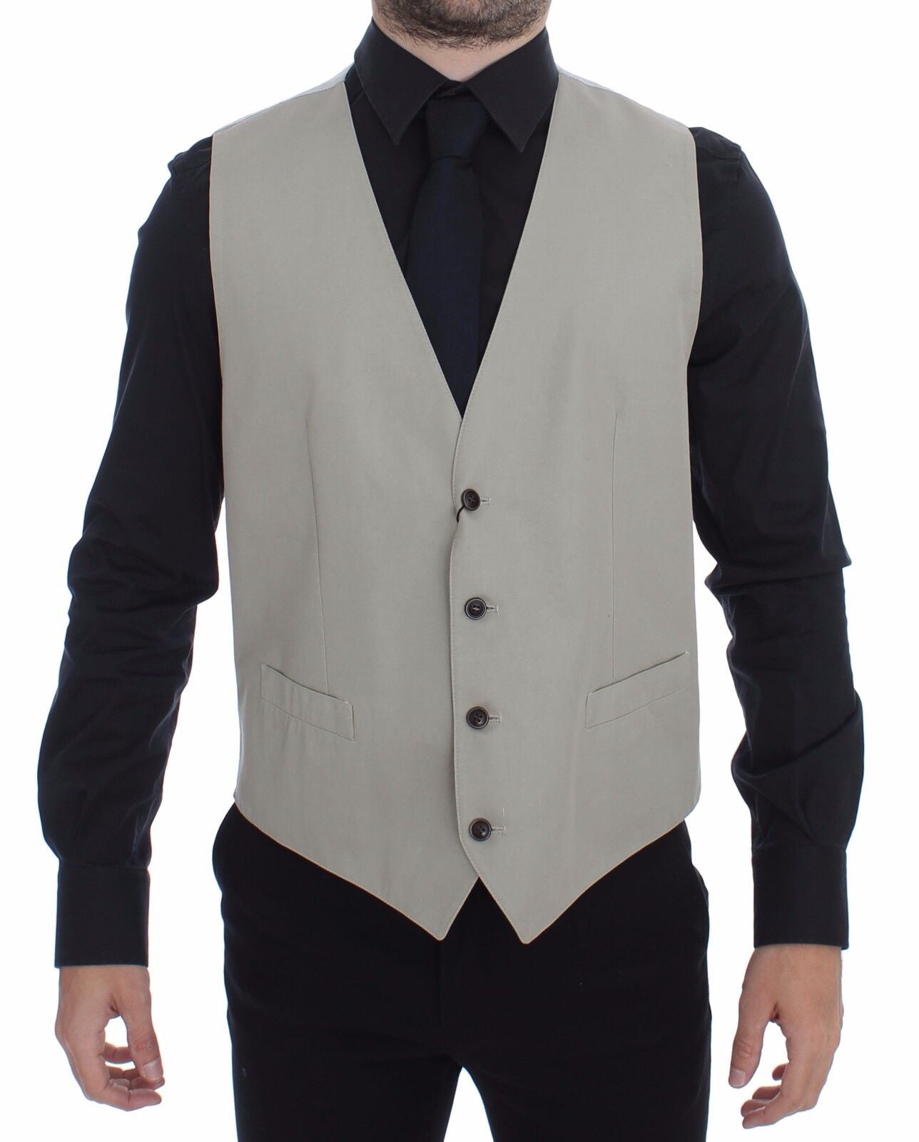 Dolce &amp; Gabbana Élégant gilet en coton et soie beige