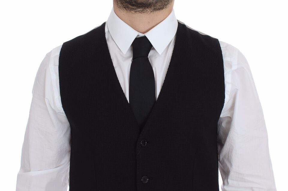 Dolce &amp; Gabbana Élégant gilet en soie noire