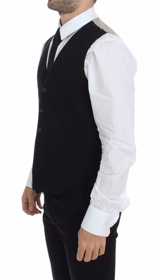 Dolce &amp; Gabbana Élégant gilet en soie noire