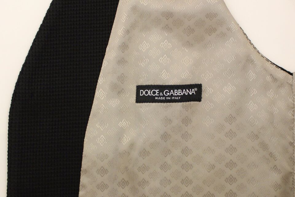 Dolce &amp; Gabbana Élégant gilet en soie noire