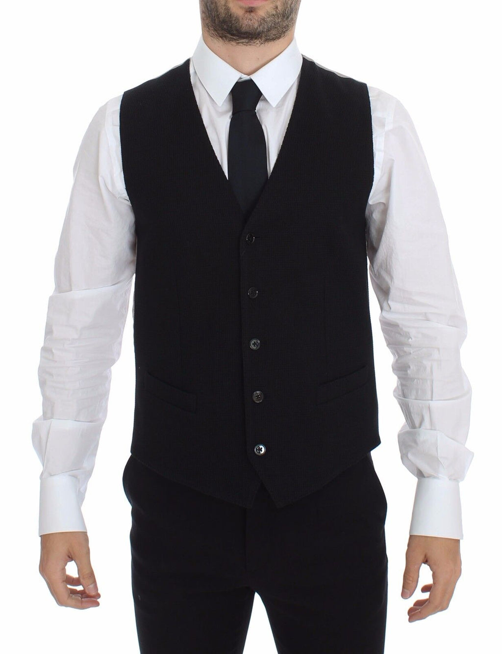 Dolce &amp; Gabbana Élégant gilet en soie noire