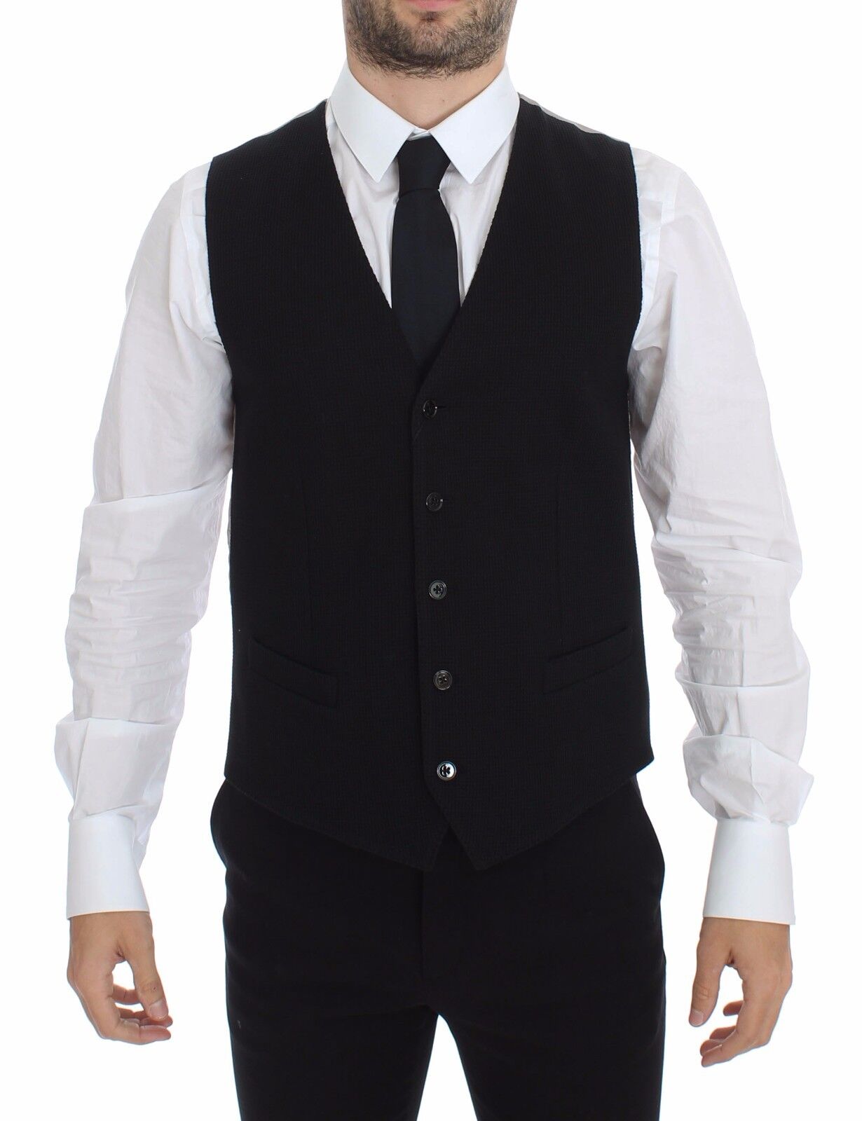 Dolce &amp; Gabbana Élégant gilet en soie noire
