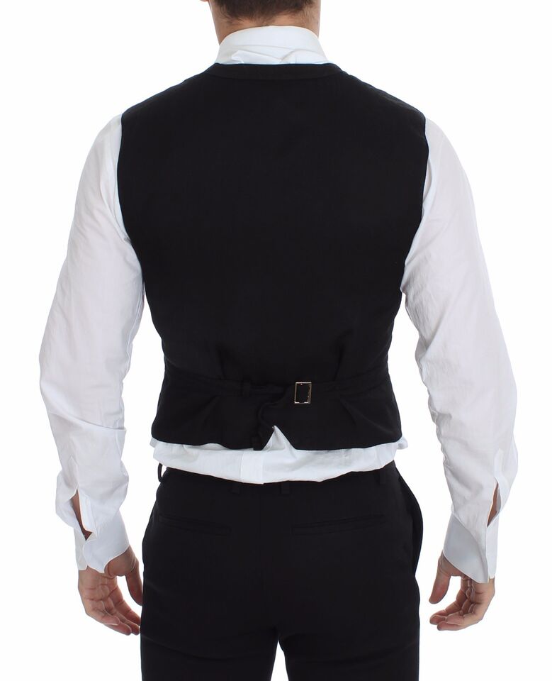 Dolce &amp; Gabbana - Robe-gilet élégante en coton mélangé noir