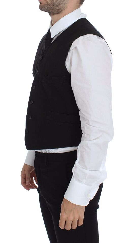 Dolce &amp; Gabbana - Robe-gilet élégante en coton mélangé noir
