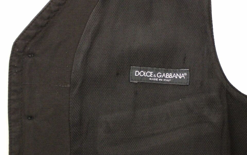 Dolce &amp; Gabbana - Robe-gilet élégante en coton mélangé noir