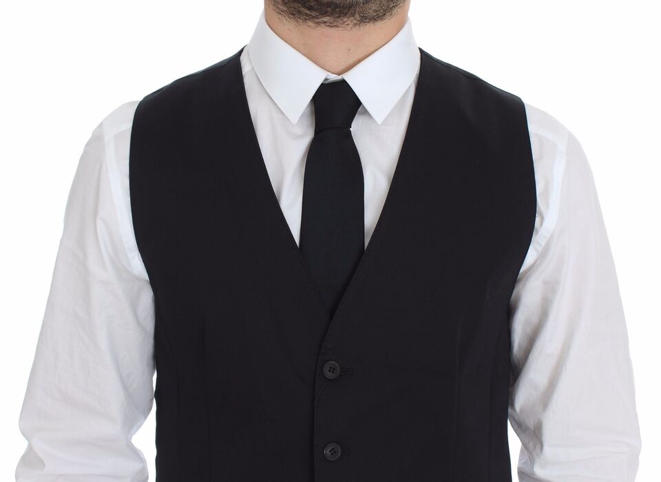 Dolce &amp; Gabbana Élégant gilet en coton stretch bleu