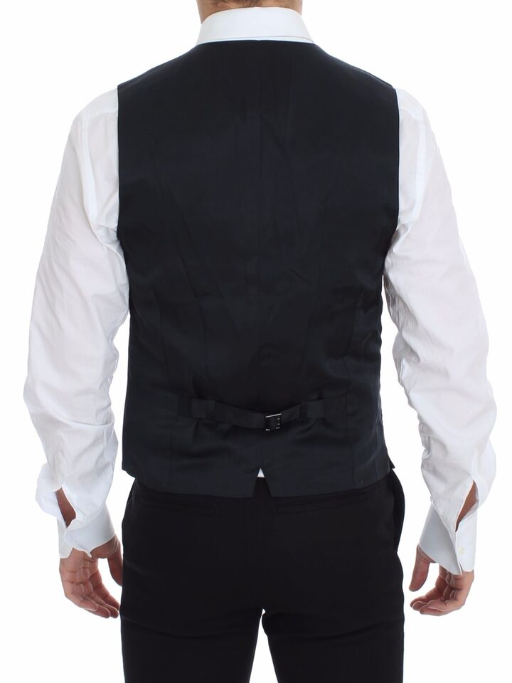 Dolce &amp; Gabbana Élégant gilet en coton stretch bleu
