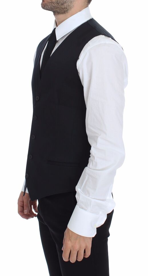 Dolce &amp; Gabbana Élégant gilet en coton stretch bleu