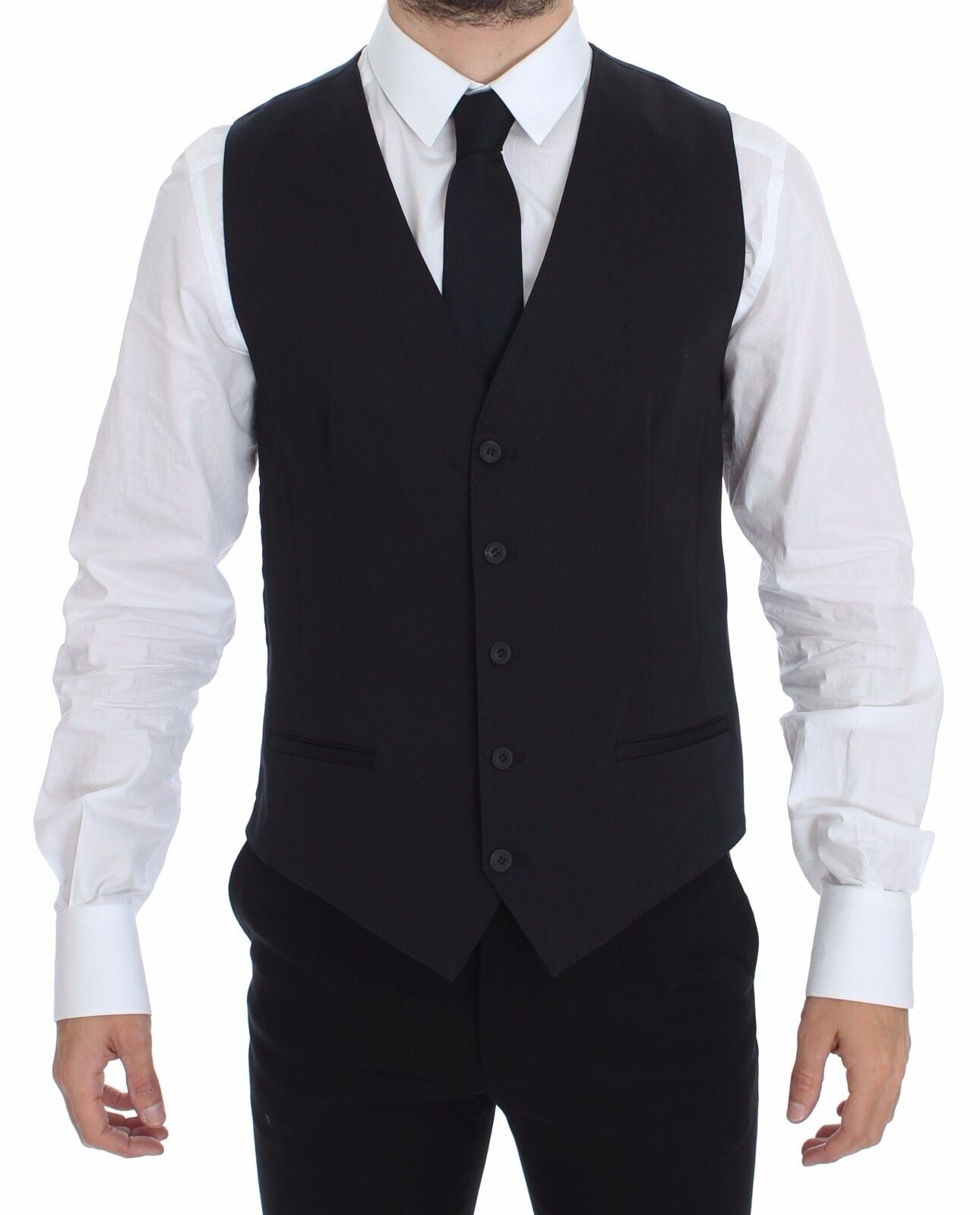 Dolce &amp; Gabbana Élégant gilet en coton stretch bleu