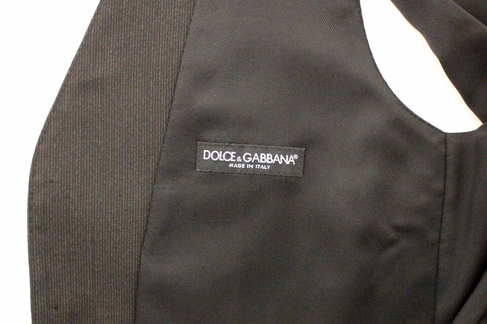 Dolce &amp; Gabbana Élégant gilet en laine stretch grise