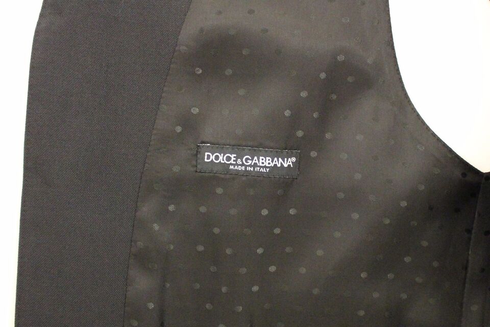 Dolce &amp; Gabbana Élégant gilet en laine et soie noire