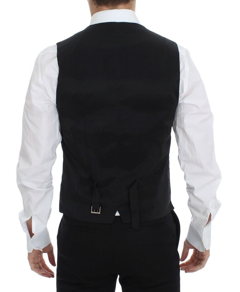 Dolce &amp; Gabbana Élégant gilet en laine et soie noire