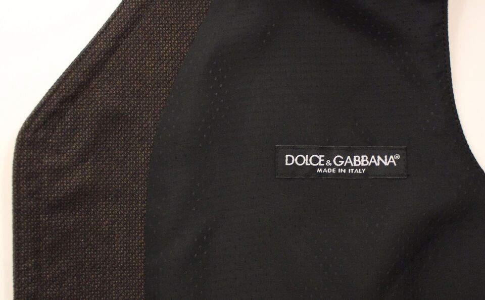 Dolce &amp; Gabbana - Gilet élégant en coton mélangé marron
