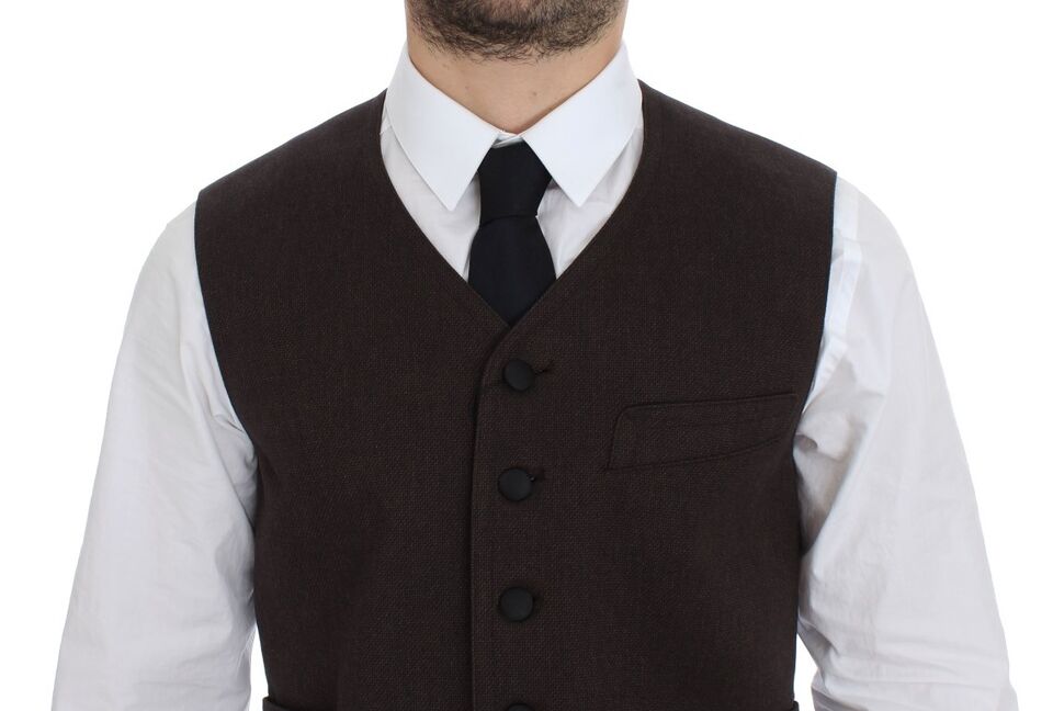 Dolce &amp; Gabbana - Gilet élégant en coton mélangé marron