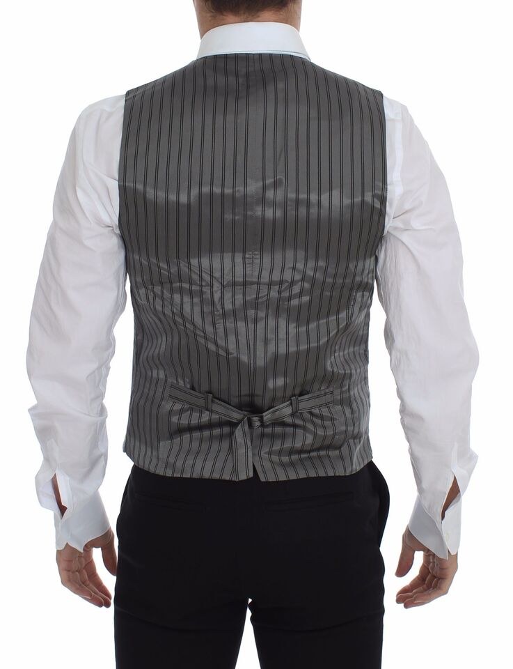 Dolce &amp; Gabbana Élégant gilet en coton stretch gris