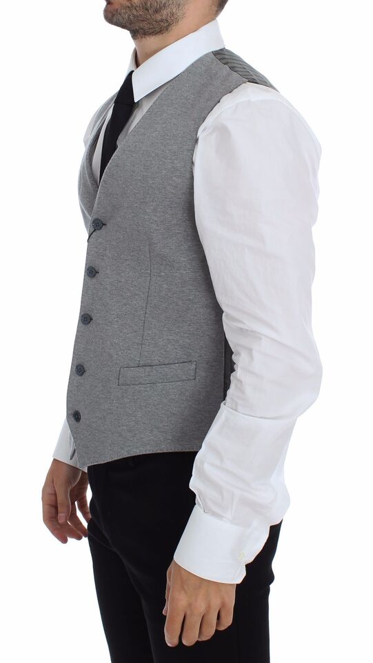 Dolce &amp; Gabbana Élégant gilet en coton stretch gris