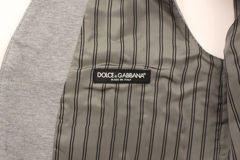 Dolce &amp; Gabbana Élégant gilet en coton stretch gris