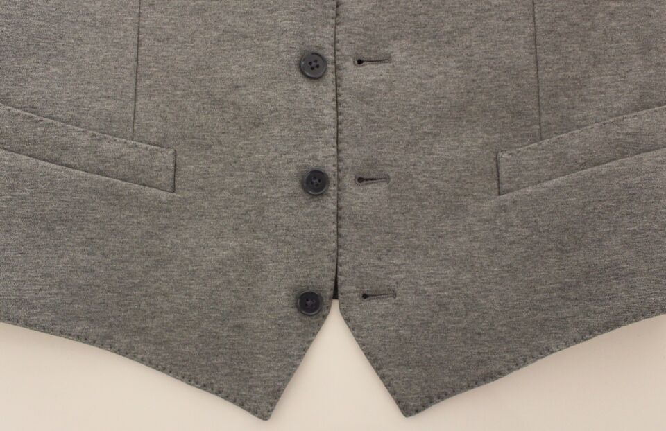 Dolce &amp; Gabbana Élégant gilet en coton stretch gris