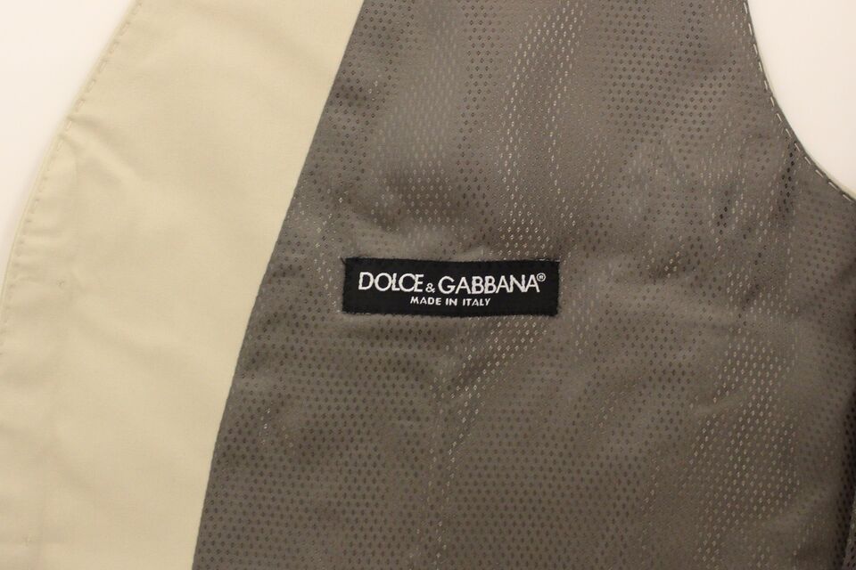 Dolce &amp; Gabbana - Robe-gilet élégante en coton mélangé beige